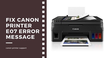 canon printer E07 error message