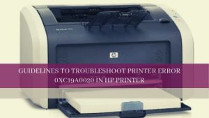 Printer Error 0xc19a0020 in HP Printer